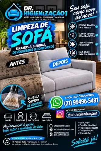 Sofá sujo Nunca mas Limpeza de Sofá Higienização e impermeabilização