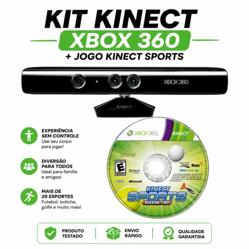 Kit Kinect Xbox 360 + Jogo Kinect Sports