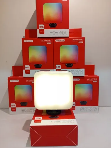 Luz LED RGB para Vídeo Tomate MLG-106 - Recarregável para Gravação, Fotos e Lives