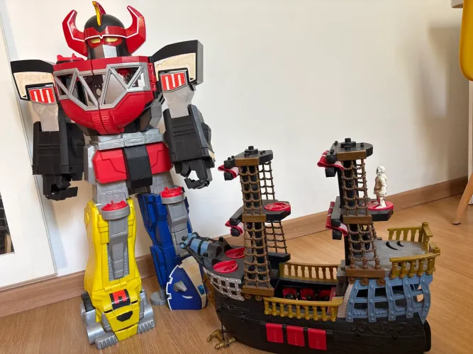 Imaginext: Megazord Power Rangers Gigante + Navio Pirata 