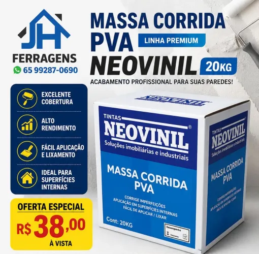 Massa corrida pva Premium 20kg Neovinil