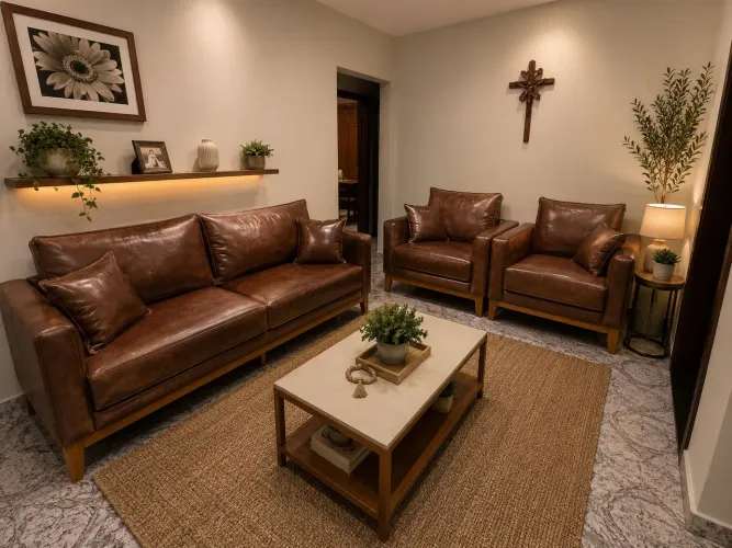 SOFÁ FIXO 3 LUGARES COM DUAS POLTRONAS