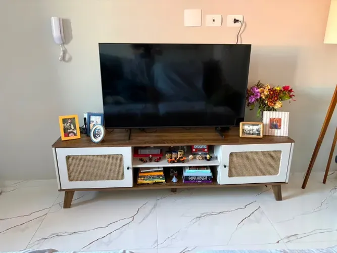 Rack Para Sala Bancada Charlotte Para Tv Até 75 Polegadas