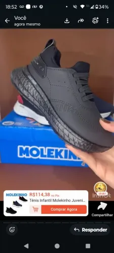 Tenis molekinho novo na caixa tamanho 27