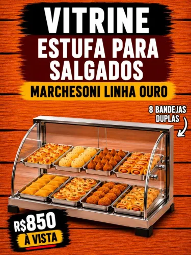 Estufa térmica para salgados 8 cubas 