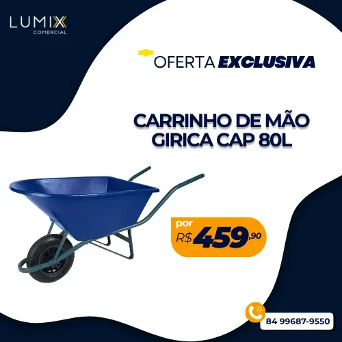 CARRINHO DE MÃO GIRICA TAM 2 SUPER REFORÇADO CAP 80L