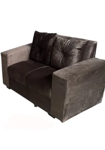 Sofa Pop Bela 2/ Lugares Cor Marrom Escuro - almofadas soltas Pés em Madeira