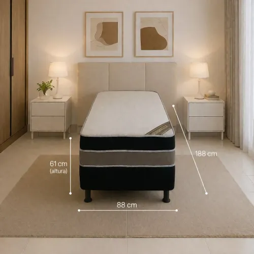 Cama Box Solteiro D33 Dijon - Entrega Rápida