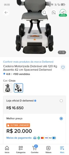 Cadeira de rodas dellamed "a melhor que tem no mercado"