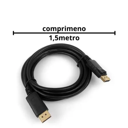 Cabo DisplayPort para DisplayPort 1.4- 1,8m ou 1,5m p/ PC Gamer Computador, Monitor 144hz