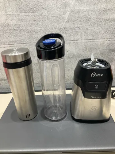 Liquidificador Portátil Power Blender Inox Oster com 2 Jarras