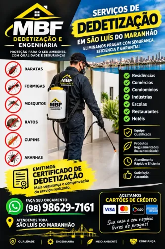 ? DEDETIZAÇÃO EM SÃO LUÍS - MA | MBF ENGENHARIA