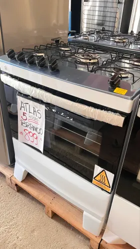 Fogão Atlas Agile UP 5 Bocas Branco Mesa Inox
