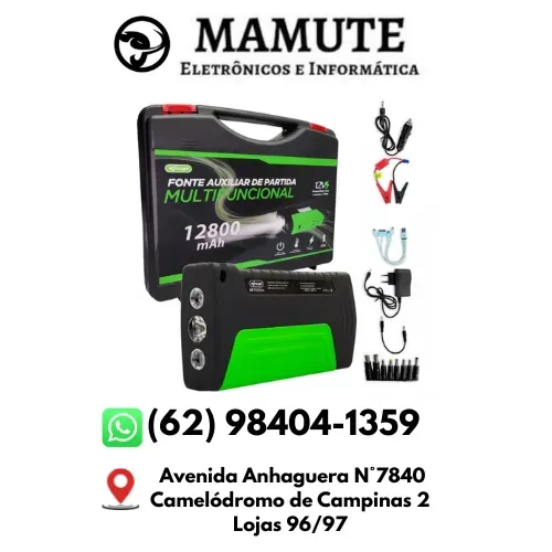 Fonte Auxiliar Partida veicular Multifuncional Bateria Portátil Veicular 12v