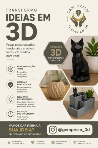 Transformamos suas Ideias em Realidade com Impressão 3D!