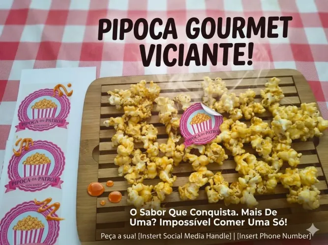 Faço pipoca gourmet por encomenda 