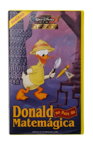 Fita VHS do filme Donald no País da Matemágica da Walt Disney