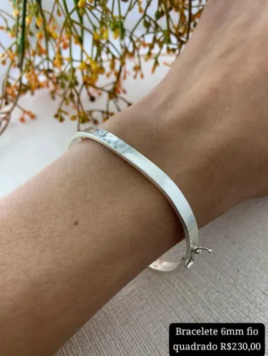 Bracelete 6mm de prata 925 legítima