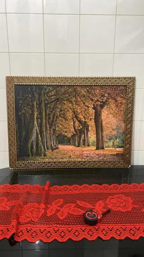 Quadro decorativo paisagem outono - Moldura clássica 57x77