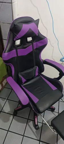 Cadeira Gamer Preta e Roxa, 1 mês de uso