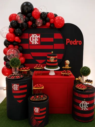 Kit Pegue e Monte Flamengo - Decoração de Festa Completa Rubro-Negra 