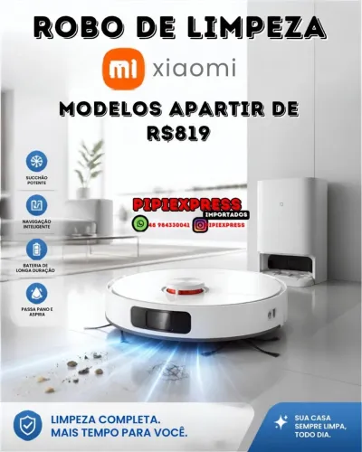 Robô de limpeza Xiaomi. Diversos modelos com super preços!