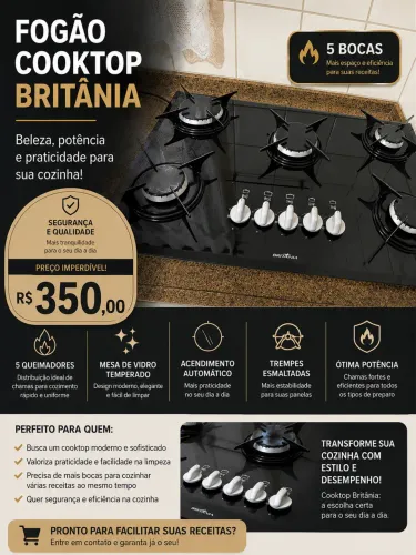 Vendo fogão cooktop 