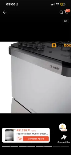 Fogão 5 bocas espelhado novo na caixa 