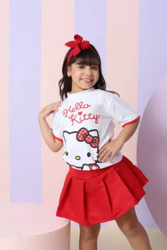 Conjunto hello Kitty vermelha