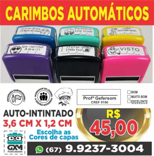 carimbos com capa colorida