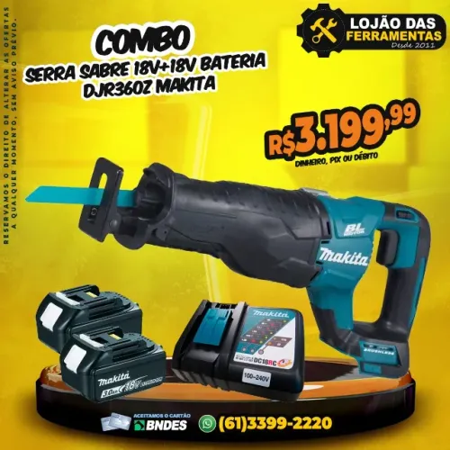 Serra Sabre 18v+18v Bateria Djr360z Makita
