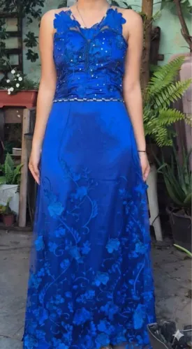 Vestido de Festa Longo Azul