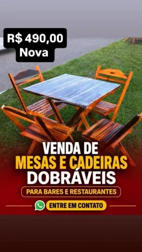 Mesa com quatro cadeiras para restaurante e lanchonete 