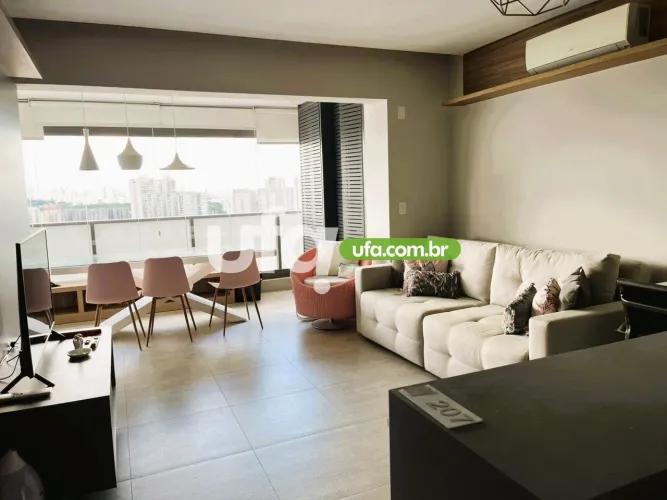 Apartamento mobiliado para locação na Barra Funda, varanda gourmet e andar alto
