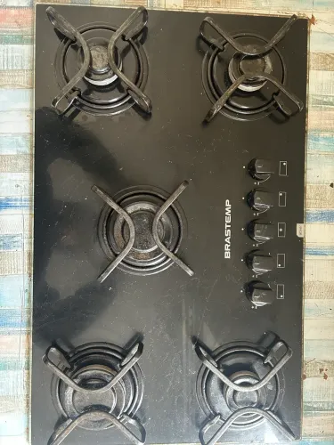 Cooktop Brastemp 5 Bocas a Gás em Vidro Temperado Preto Fogão