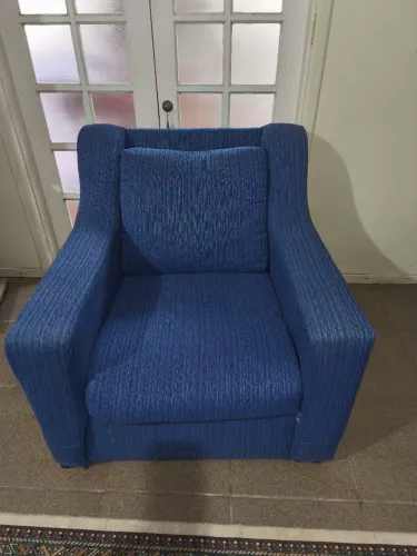 Poltrona de tecido Azul