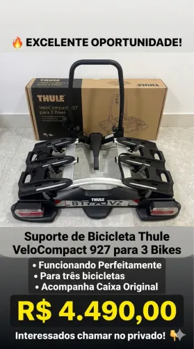 Vendo Transbike Thule modelo Velocompact 972 para três bikes 