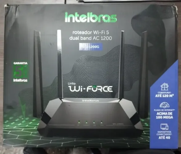Roteador Dual Band Wifi W5 1200g Porta Gigabit 4 Antenas Intelbras