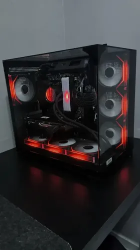 Gabinete ATX Mega Shark CG-01FD Preto K-Mex 3mm Vidro Temperado USB-C sem fonte