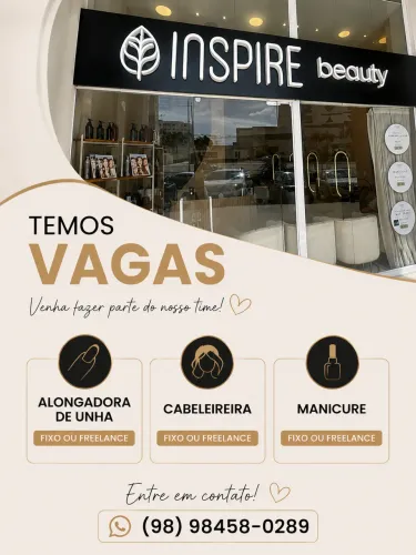 Vaga em salão beleza alongadora manicure 