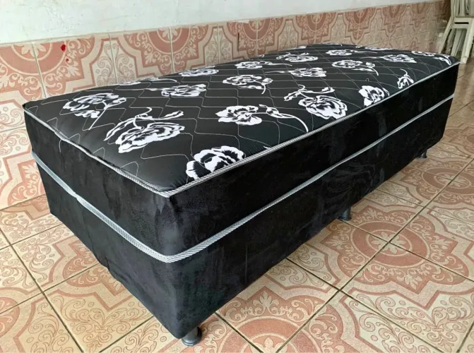 Cama Solteiro Uni Box + 20Cm de Colchão Incluso 
