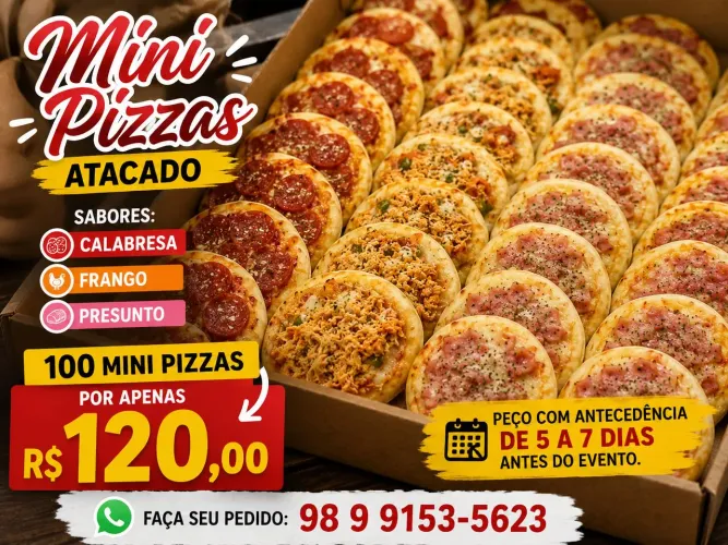 Cento de mini pizzas