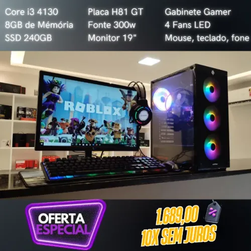Pc Gamer Computador para Jogar Roblox 10X Sem Juros