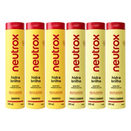 Kit 3 Shampoo + 3 Condicionador Neutrox Hidra
