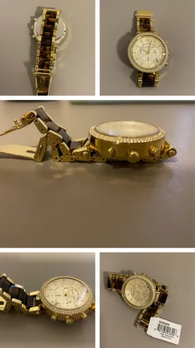 Relógio Michael Kors Dourado com Detalhes em Tartaruga - MK5688