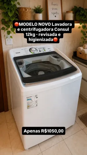 ?MODELO NOVO Lavadora e centrifugadora Consul 12kg - revisada e higienizada?