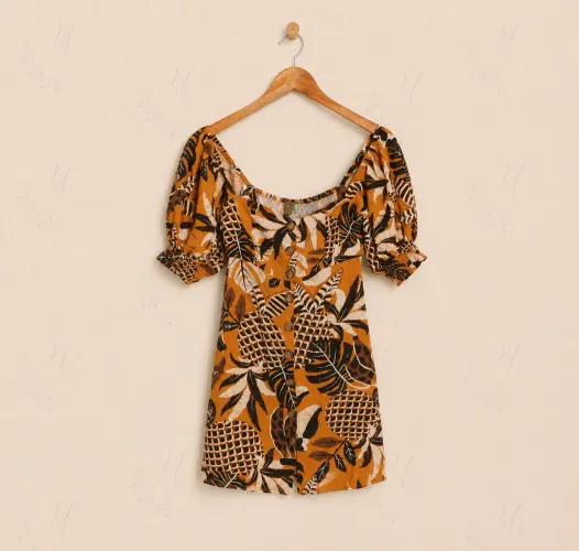 Vestido Curto Farm linho PP (Veste 36/38)