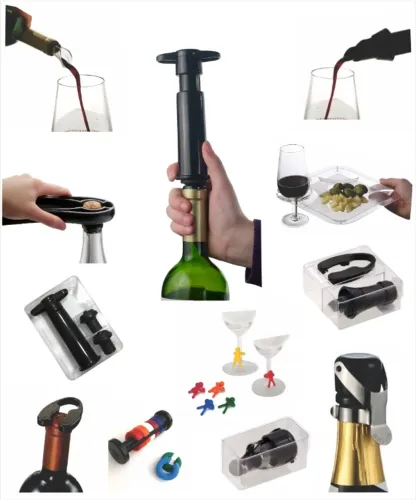 Linha completa de produtos - Acessórios p/ Vinhos e Espumantes - Peças injetadas