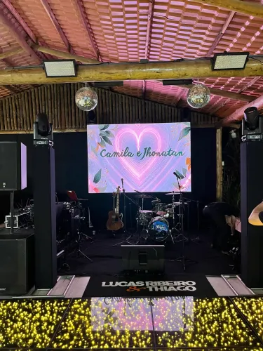 Pista de Led, painel, DJ