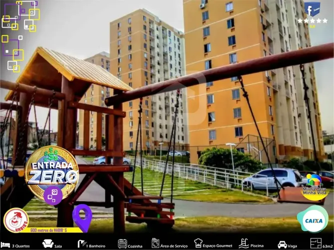 600mts do Mc Donald - 2 Quartos, Lazer completo, Entrada zero e Parcelas de 600,00